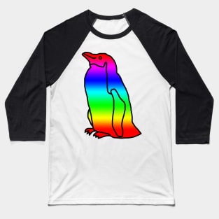 Bright Rainbow Penguin Baseball T-Shirt